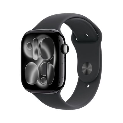 Apple Watch Series 11 GPS 42mm — Jet Black Aluminium Case with Black Sport Band (M/L) | TDRA MEQU4AF/A — PAPITA Global