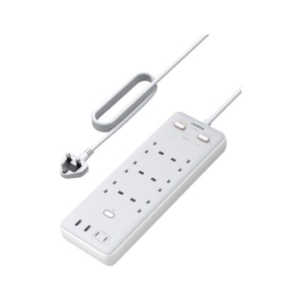 UGreen 6-Outlet Power Strip with 4 USB Ports (2x USB-A, 2x USB-C, 65W PD) — White | PAPITA UAE