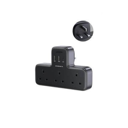 UGREEN Power Strip — 3 AC Outlets + 3 USB Ports (2×USB-A, 1×USB-C PD 30W), White — PAPITA UAE