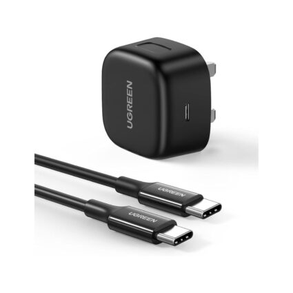 UGreen 25W USB-C PD Fast Charger (1-Port) with 2m USB-C–USB-C Cable — Black | PAPITA UAE