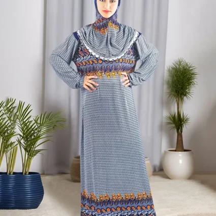 Women’s Printed Abaya — Comfortable, Elegant Long-Sleeve Loose-Fit Maxi Kaftan