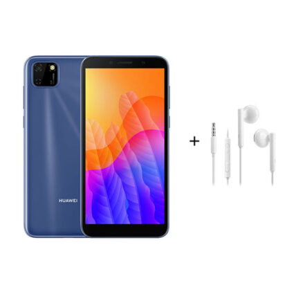 HUAWEI Y5P (Phantom Blue) Dual SIM — 2GB RAM, 32GB, 4G LTE + White AM115 Stereo Earphones | Merchandise Uganda Shop
