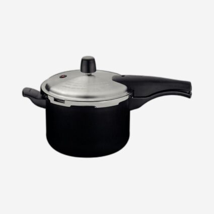 Tramontina Since 1911 Made In Brazil Tramontina Vancouver Effect Black Aluminum Pressure Cooker With Interior And Exterior Starflon Max Nonstick Coating, 20 Cm, 4.5 L
