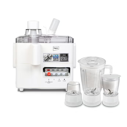 Impex 4-In-1 Food Processor 650W Blender 1.5L Jar JB 414C White