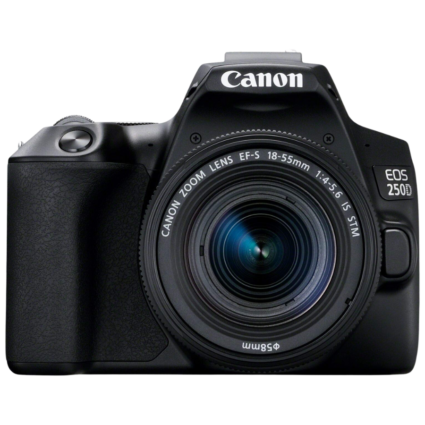 Canon EOS 250D DSLR Camera with EFS 18-55mm Lens - 24.1MP, Black