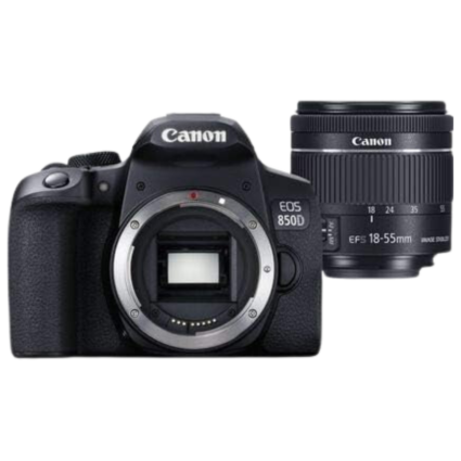 Canon EOS 850D DSLR Camera with 18-55mm IS STM Lens - 24.1MP, Black