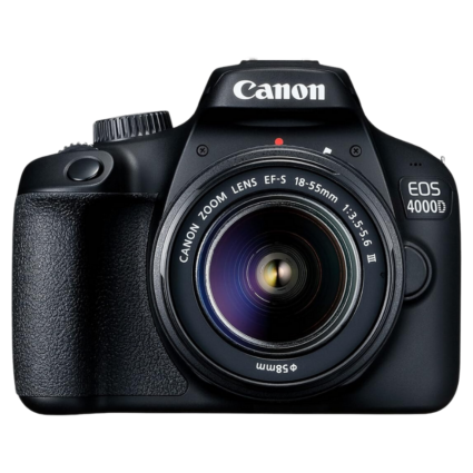 Canon EOS 4000D DSLR with EF-S 18-55mm Lens - 18MP, Black