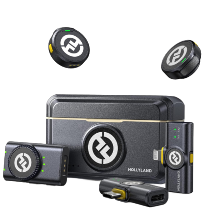 Hollyland Lark M2 Wireless Lavalier Microphone Duo Combo — Black