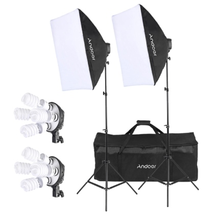 ANDOER DEU-3949 Studio Photo Lighting Kit — Black/White
