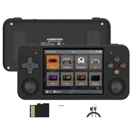 ANBERNIC RG35XX H Retro Handheld Gaming Console — 3.5" IPS Display, 64GB, Black