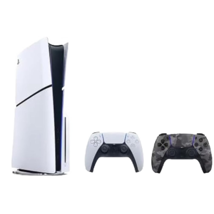 Sony PlayStation 5 Slim Disc Console (CFI-2000 A01) with Extra Grey Camouflage Controller