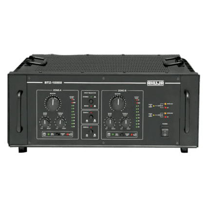Ahuja BTZ10000 Dual‑Channel PA Amplifier — 500W + 500W RMS, 3 Inputs, Selectable Impedance/Voltage Output