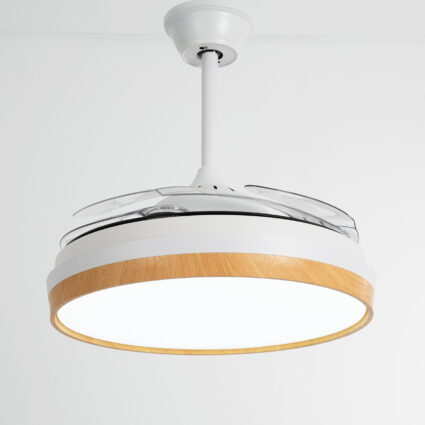 Kira White Hidden Blades Ceiling Fan – 40 Inch