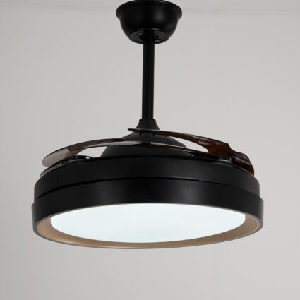 Brea Black Hidden Blades Ceiling Fan – 40 Inch