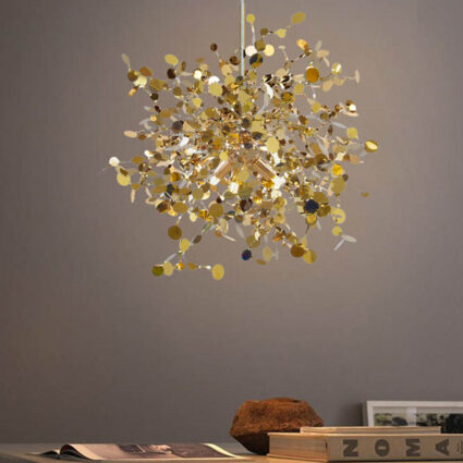 Wide 3 Lights Gold Pendant