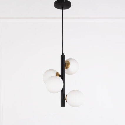 Bulbs 4 Lights Black Pendnat