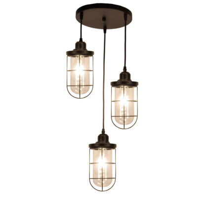 Hetcha 3 Lights Black Pendant