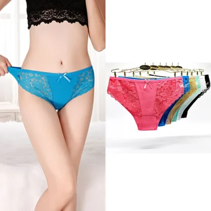 Women's Lace-Trim Bikini Panty Set