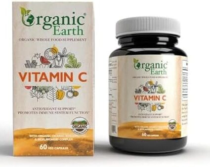 Organic Earth Plant Based Vitamic C I Powerful Antioxidant I Enhance Collagen Production, Aids in Iron absorption I Support Immune System